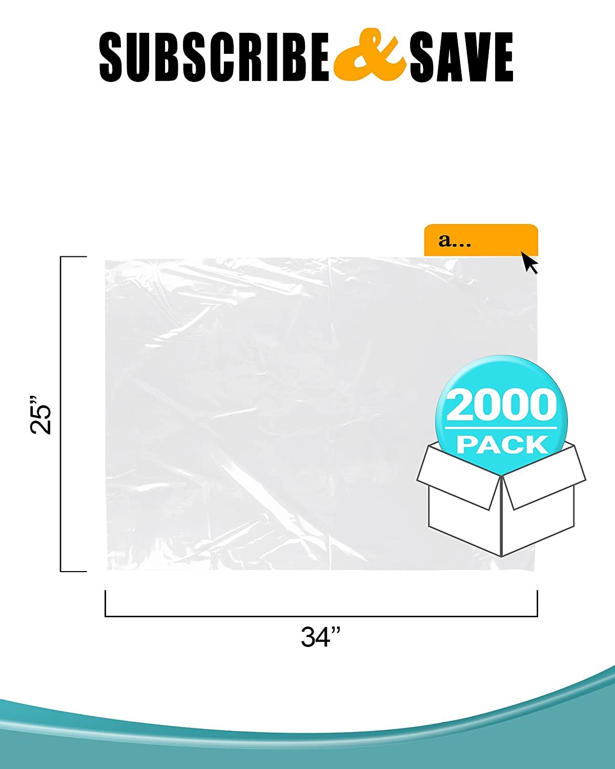 Clear plastic bags, bulk pack.