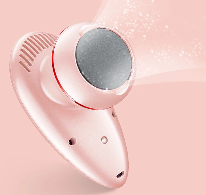 Pink Pedicure Massager USB with grinding and massage heads, designed for at-home foot care.