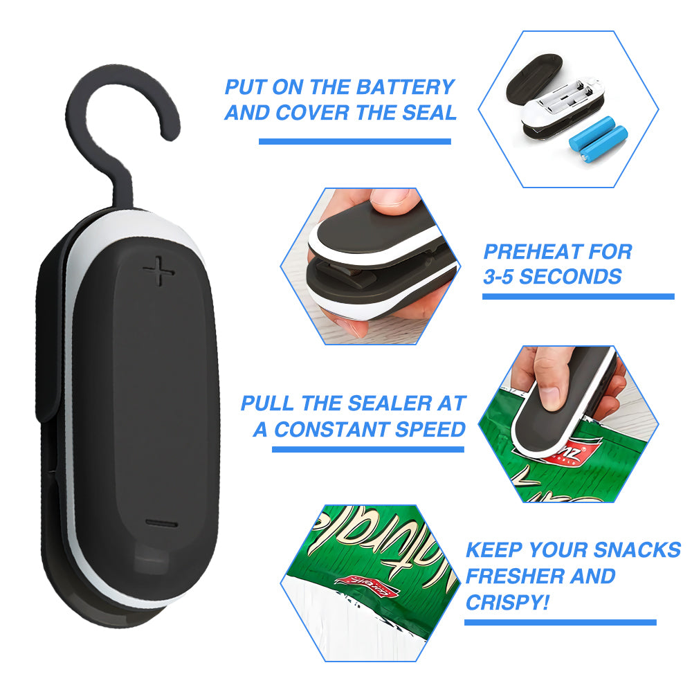 A compact Portable Sealer Electric Plastic Heat Sealing Machine designed for sealing food and plastic bags efficiently.