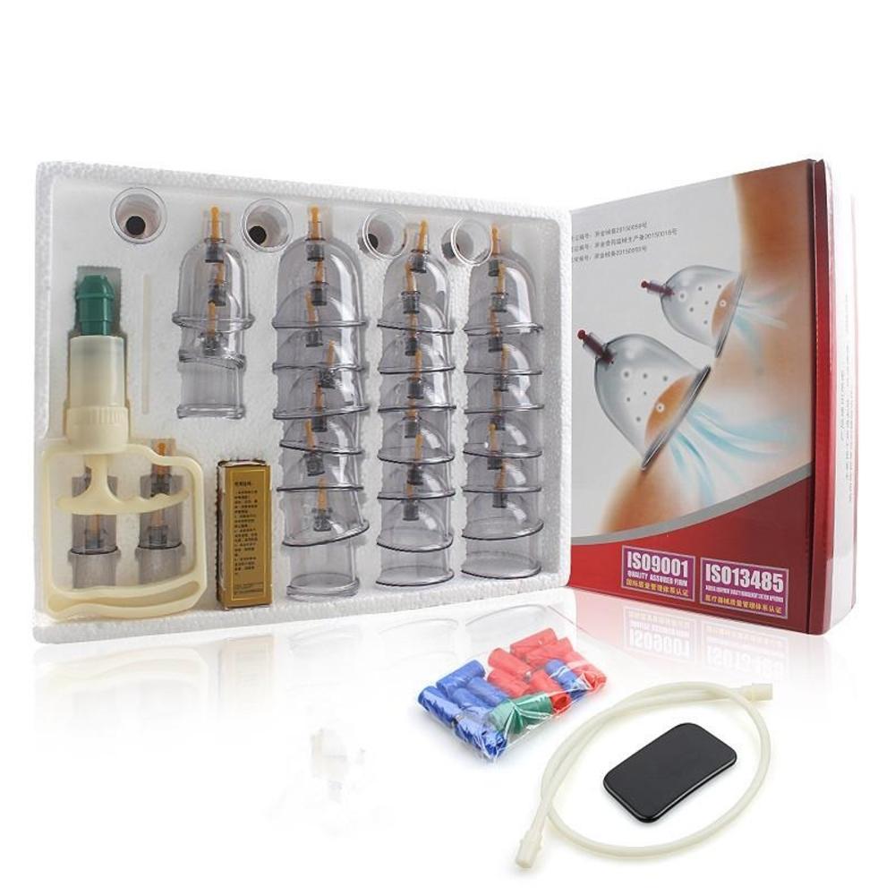 Premium 32 PCS Massage Cupping Therapy Set including various sizes of cups, pump, and accessories for effective relaxation and pain relief.