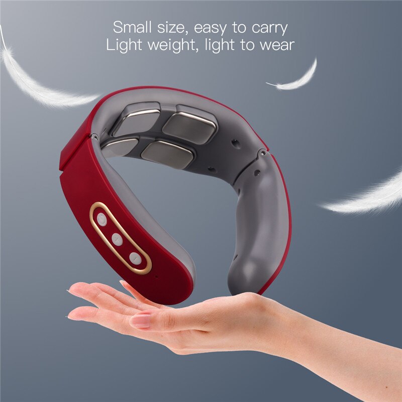 Smart Electric Neck Massager with four massage heads and USB charging, designed for neck and shoulder relief.