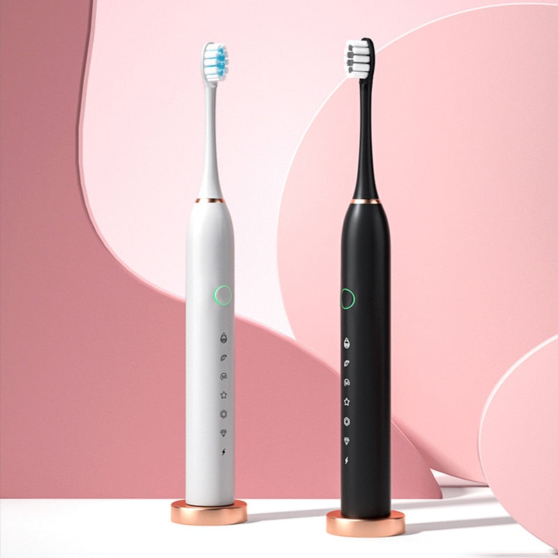 Smart Electric Sonic Toothbrush with USB charging, featuring multiple modes and DuPont bristles for effective cleaning.