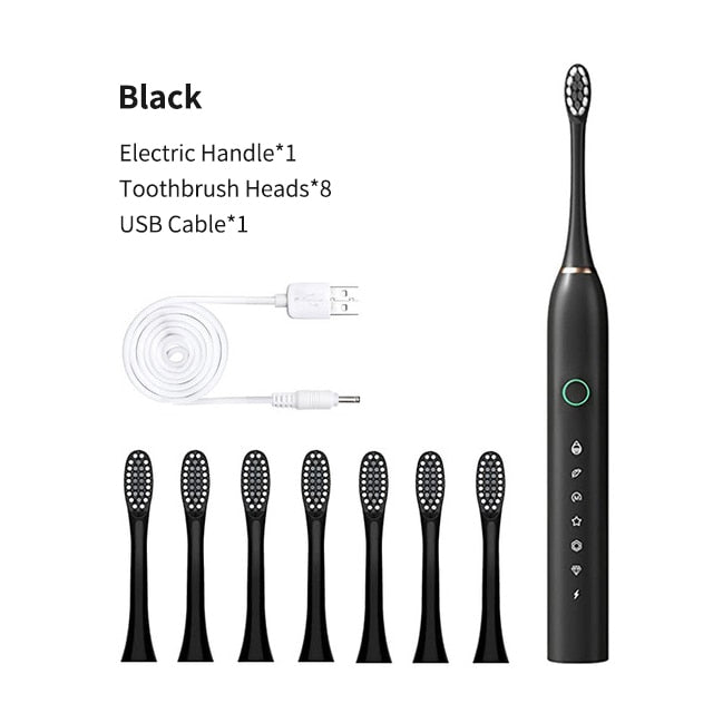 Smart Electric Sonic Toothbrush with USB charging, featuring multiple modes and DuPont bristles for effective cleaning.