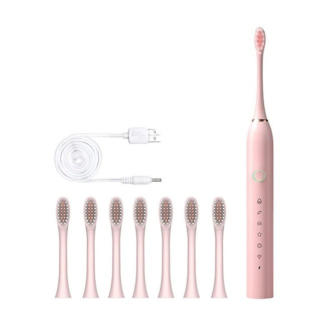 Smart Electric Sonic Toothbrush with USB charging, featuring multiple modes and DuPont bristles for effective cleaning.