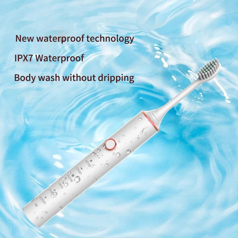 Smart Sonic Electric Toothbrush with USB charging and multiple modes, featuring DuPont bristles and waterproof design.