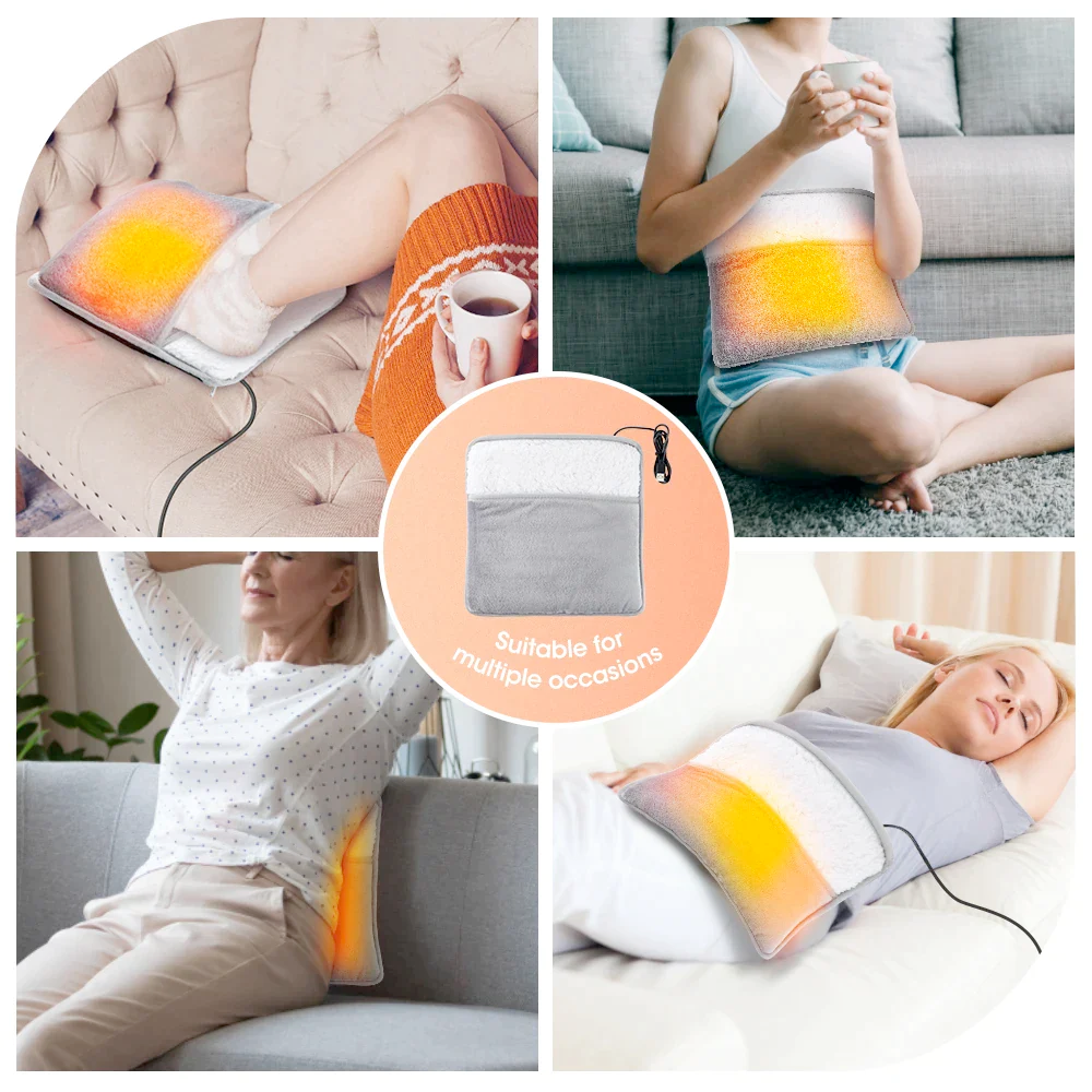 Soft Plush Winter Multi-Use Foot Warmer in grey, showcasing its plush fabric and adjustable strap for comfort.