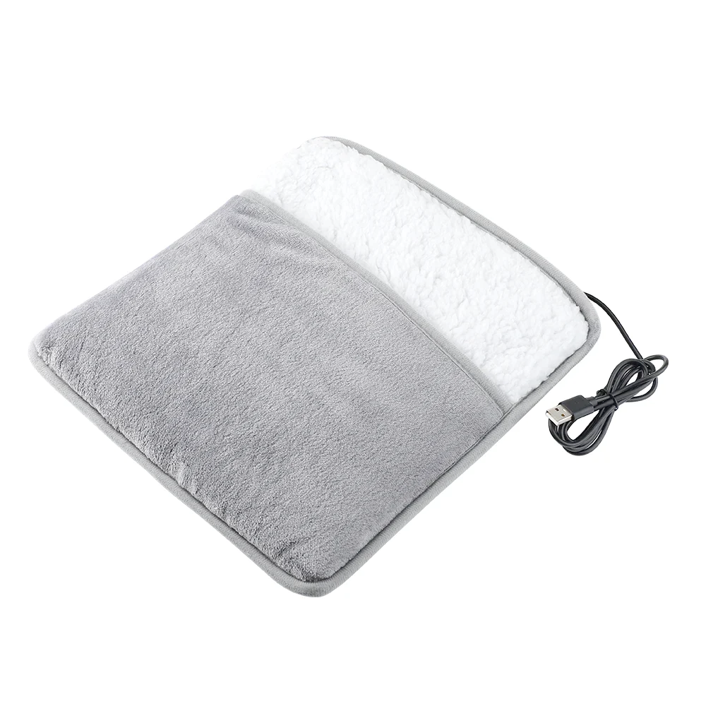 Soft Plush Winter Multi-Use Foot Warmer in grey, showcasing its plush fabric and adjustable strap for comfort.