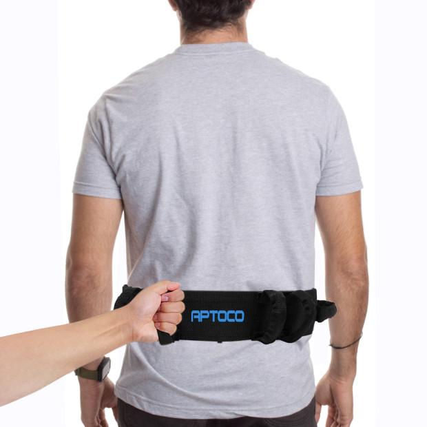 Aptoco Transfer Belt with six padded handles, adjustable buckle, and durable construction for safe patient transfers.