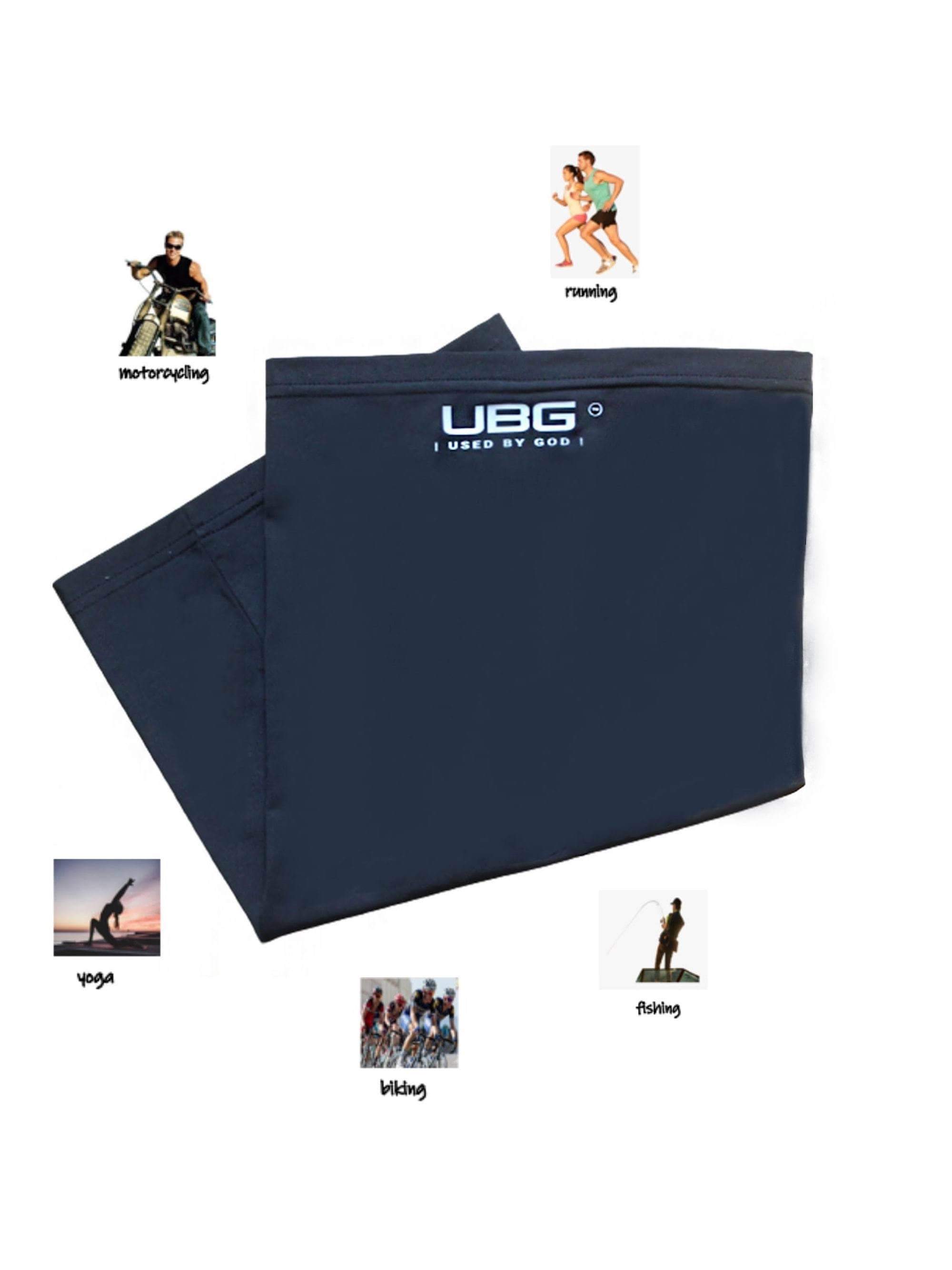 UBG Neck Gaiter made from breathable microfiber polyester, featuring a stylish design suitable for outdoor activities.