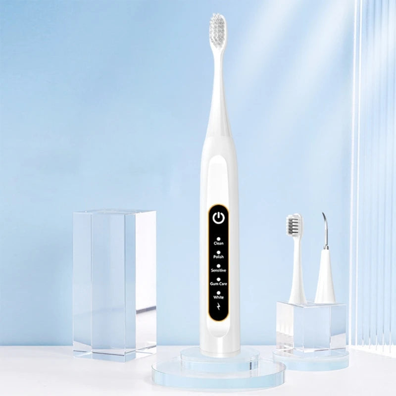 Ultrasonic Electric Toothbrush for adults, featuring a sleek design and 3D brush head for effective cleaning and gum protection.