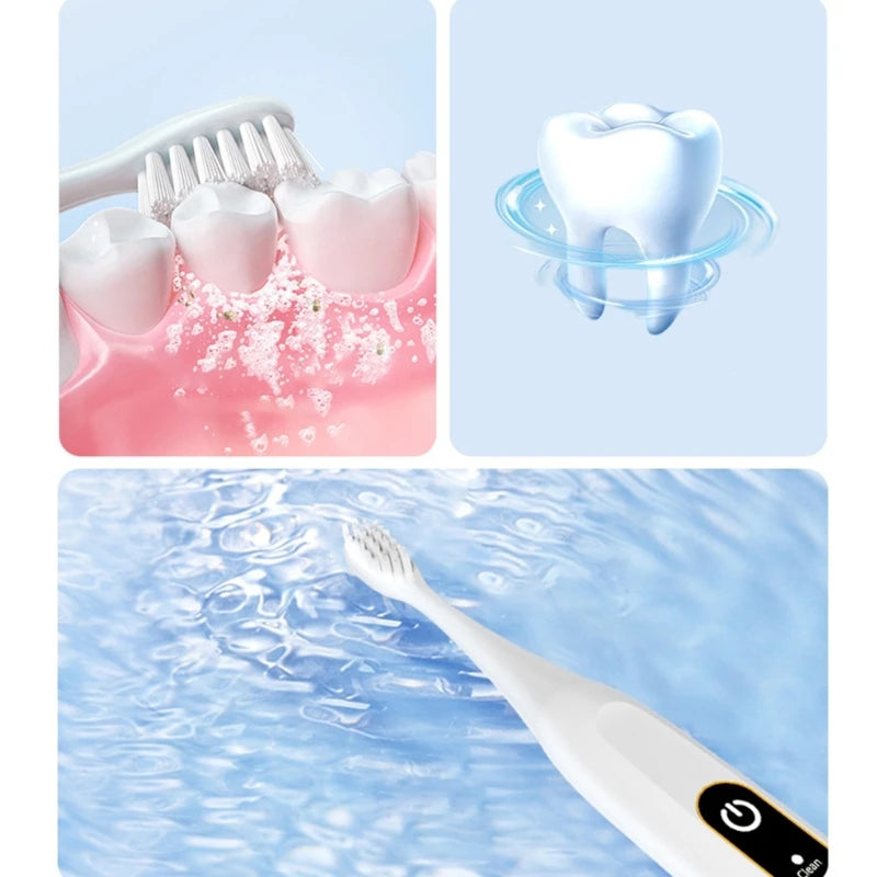 Ultrasonic Electric Toothbrush for adults, featuring a sleek design and 3D brush head for effective cleaning and gum protection.