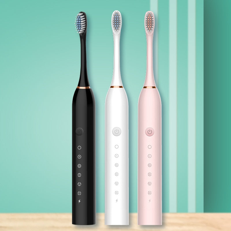 Ultrasonic Electric Toothbrush with USB charging, featuring 6 modes and a sleek design, ideal for adults.