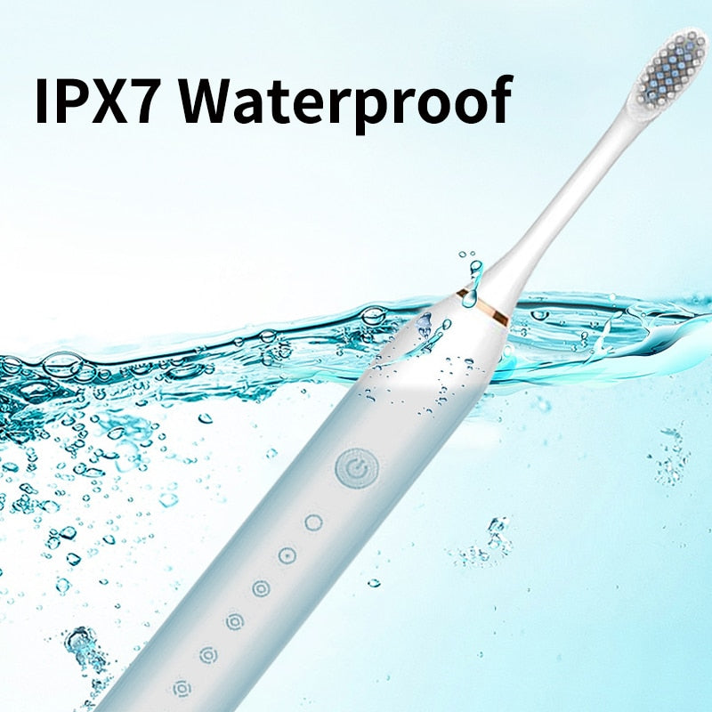 Ultrasonic Electric Toothbrush with USB charging, featuring 6 modes and a sleek design, ideal for adults.