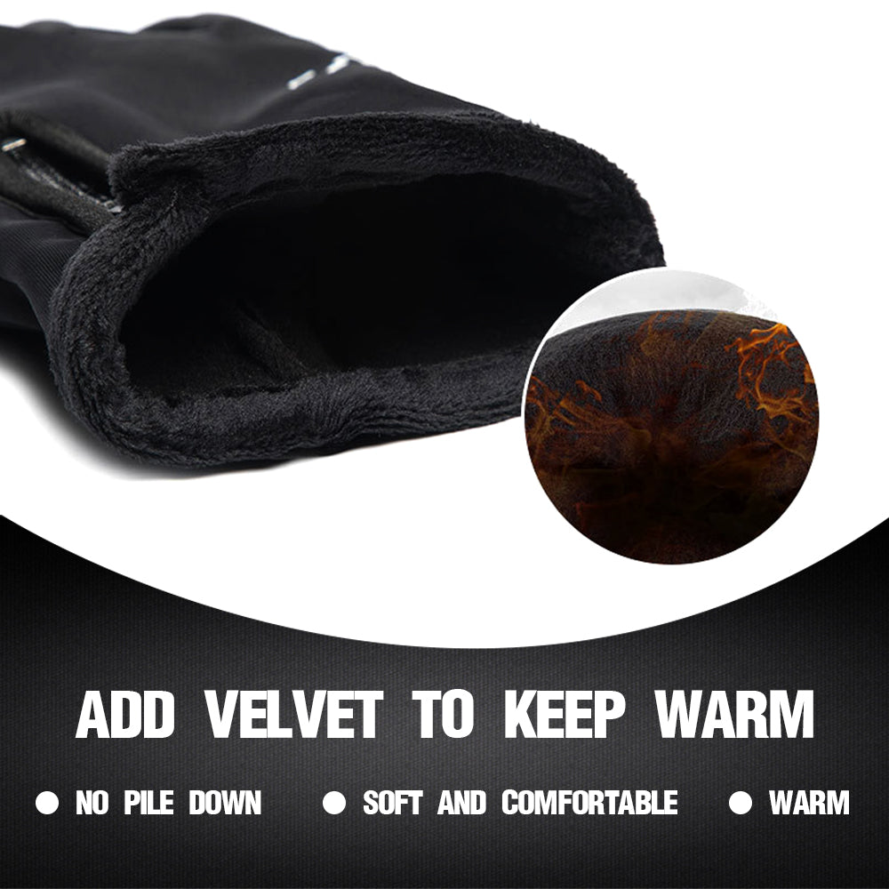 A pair of black winter warm gloves designed for touchscreen use, featuring anti-slip grip and soft cashmere lining for warmth.