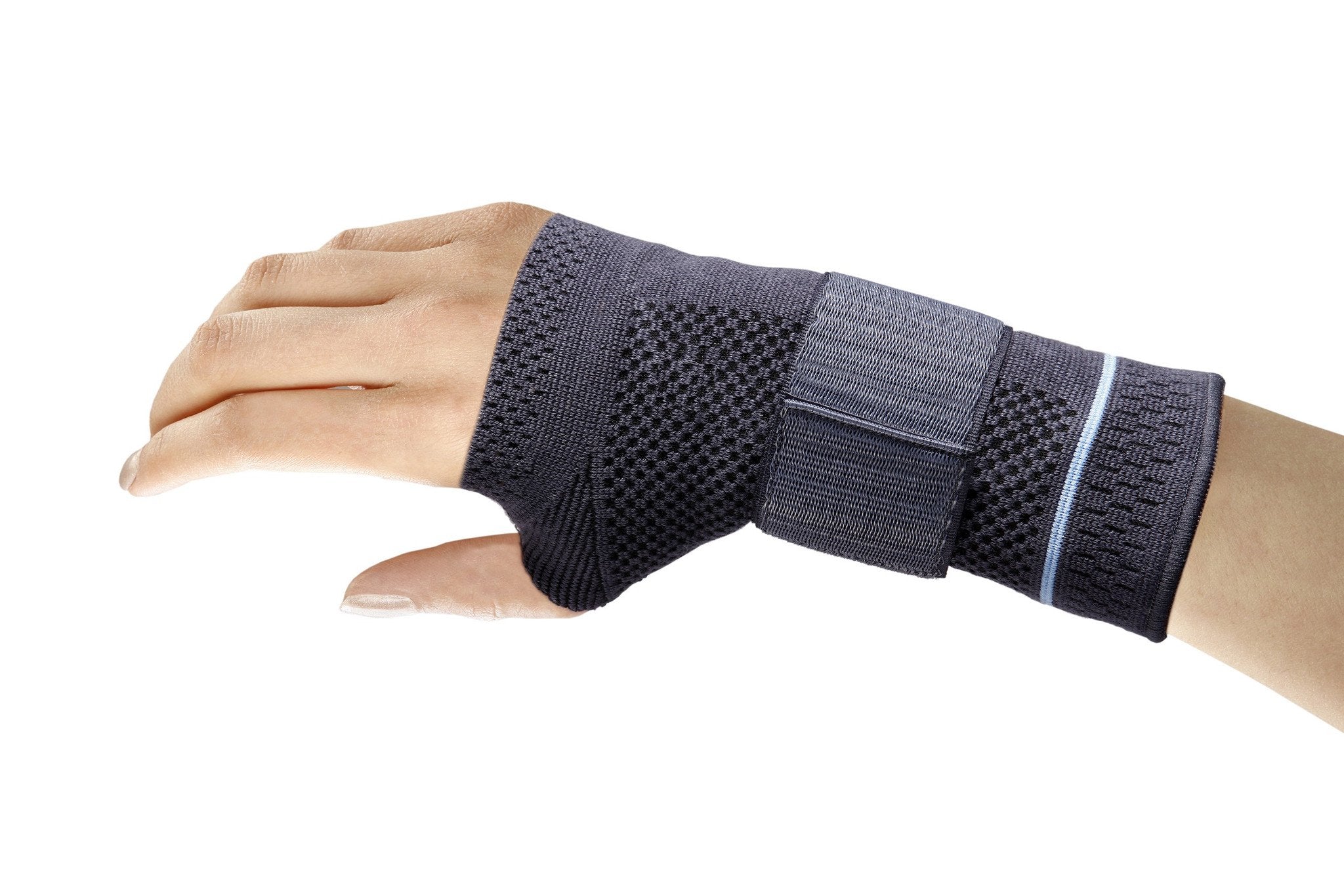 Orione Ref.212 wrist brace with adjustable straps and internal splint, designed for optimal support and comfort.