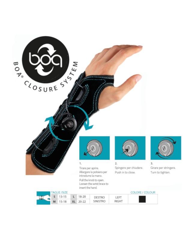 Wrist Support with Palmar Splint featuring BOA® System for adjustable fit and comfort.