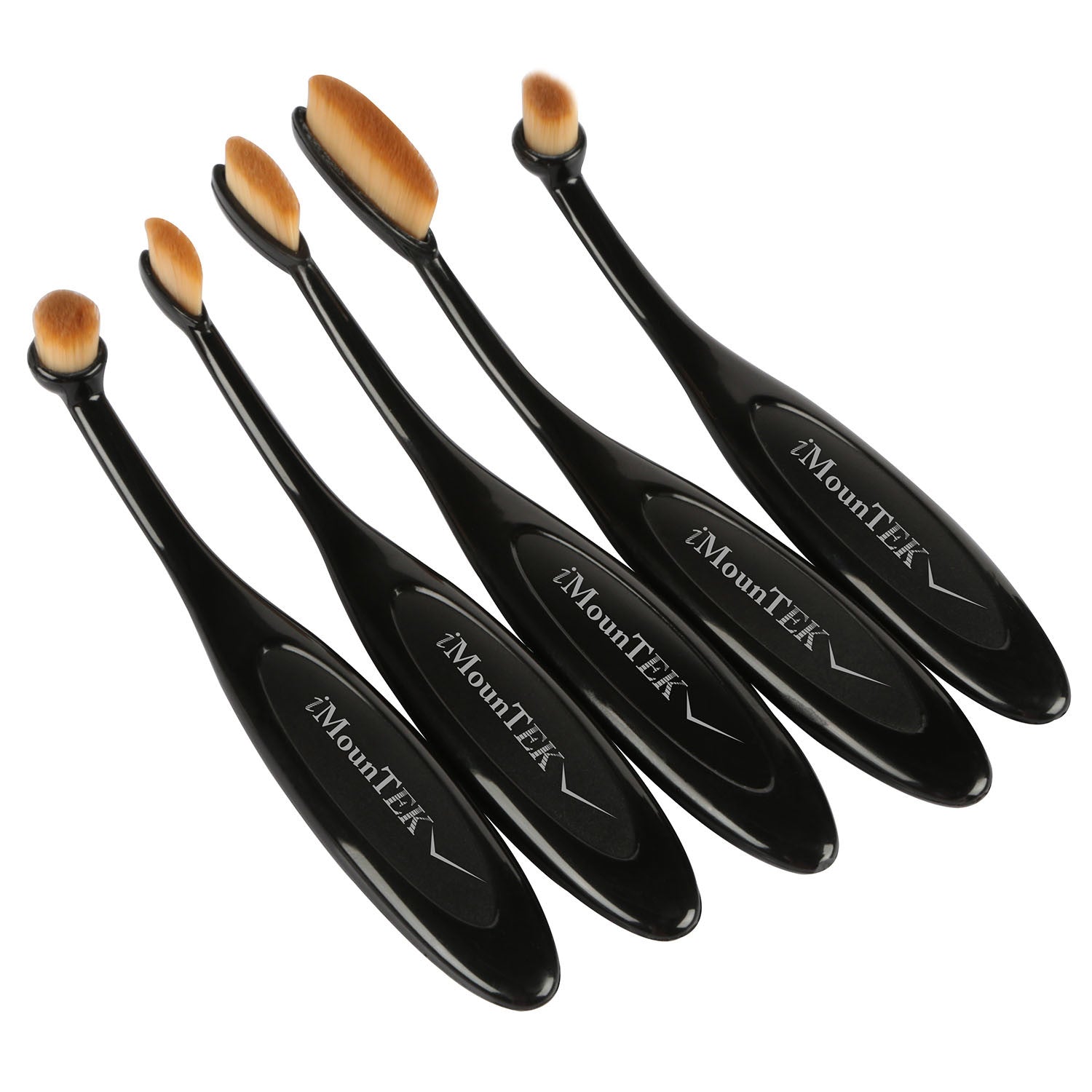 10-PCS Oval-Shaped Makeup Brush Set featuring various brush sizes and shapes for flawless makeup application.