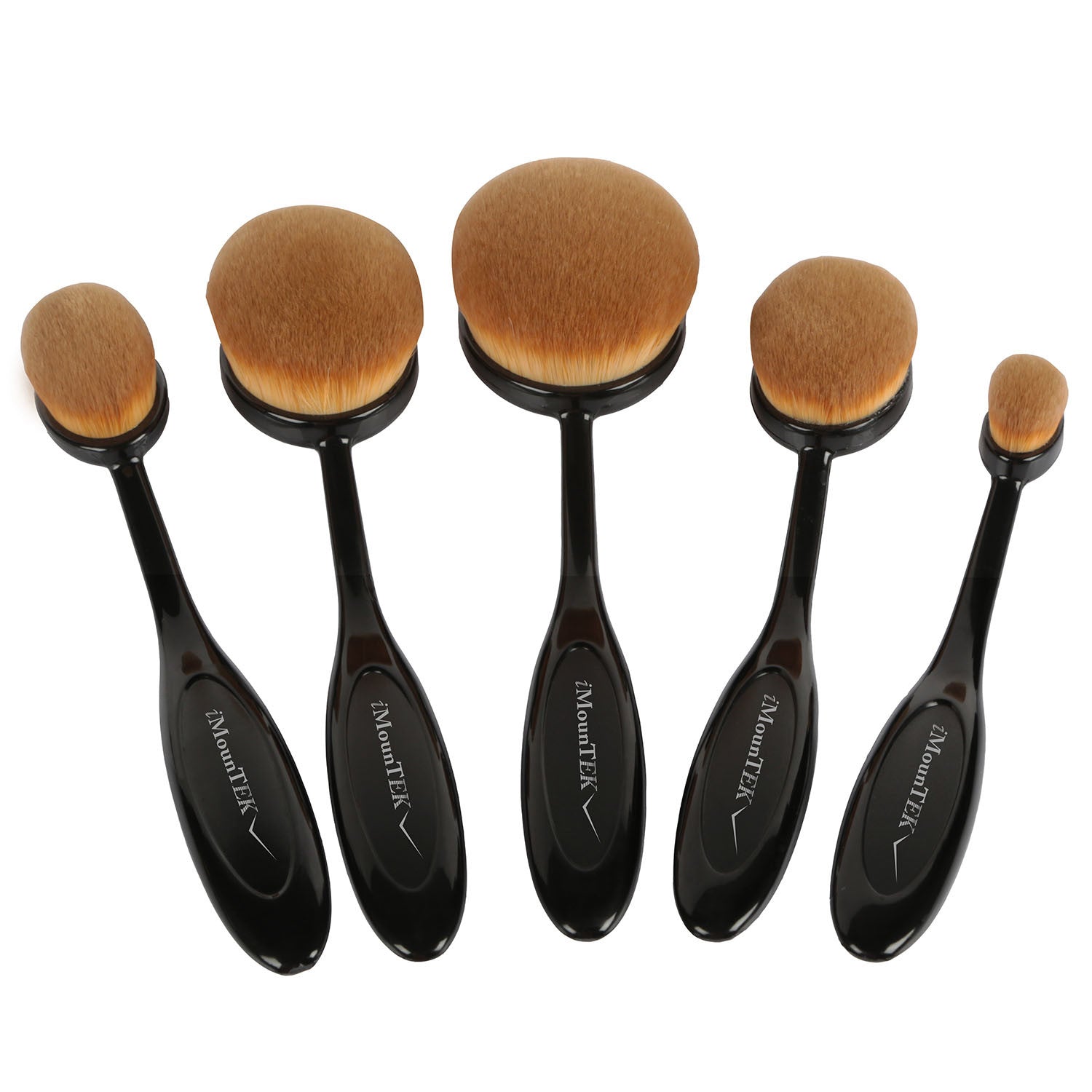 10-PCS Oval-Shaped Makeup Brush Set featuring various brush sizes and shapes for flawless makeup application.