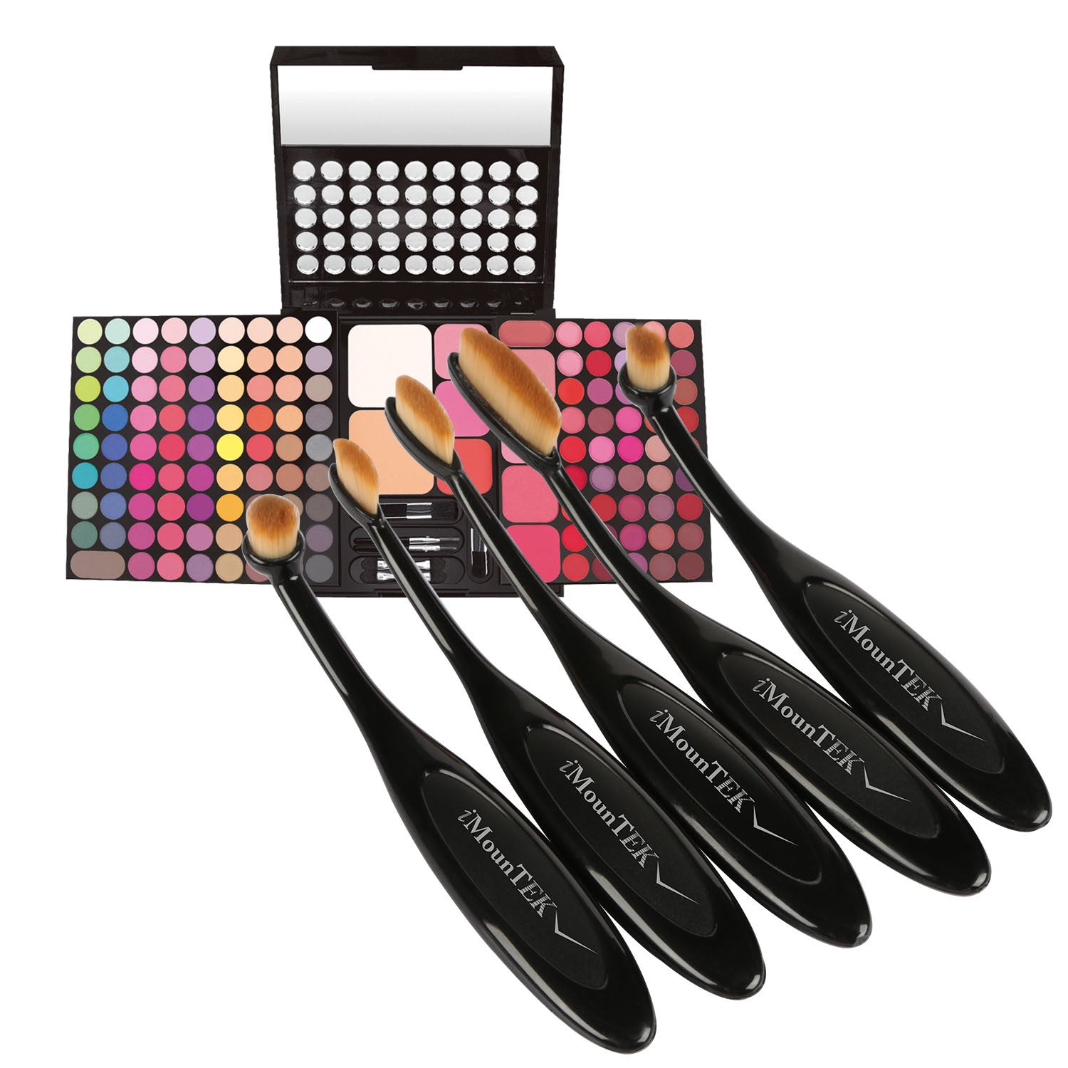 10-PCS Oval-Shaped Makeup Brush Set featuring various brush sizes and shapes for flawless makeup application.