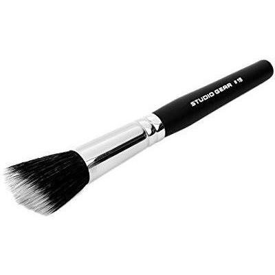 Studio Gear Cosmetics #15 Bronzer/Stippling Brush with soft taklon bristles, designed for bronzer, blush, and foundation application.