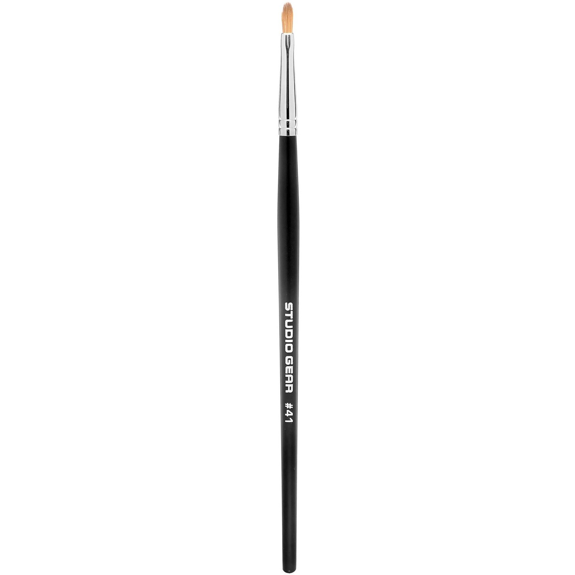 Studio Gear Cosmetics #41 Sable Liner Brush with tapered point and natural golden sable bristles, ideal for precise eyeliner application.