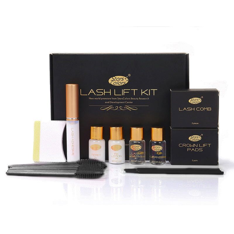 5-8 Minutes Quick Lash Lifting Eyelash Perm Kit with various tools and products for eyelash curling and lifting.