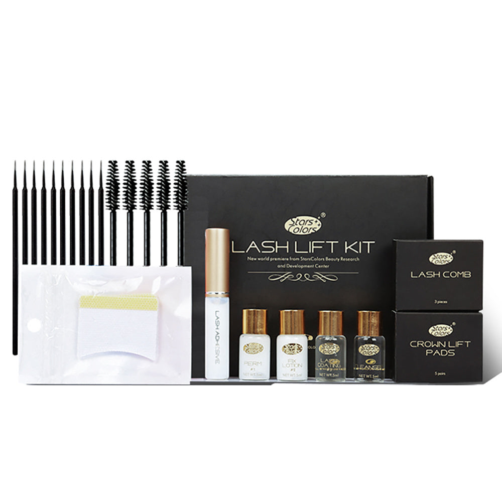 5-8 Minutes Quick Lash Lifting Eyelash Perm Kit with various tools and products for eyelash curling and lifting.