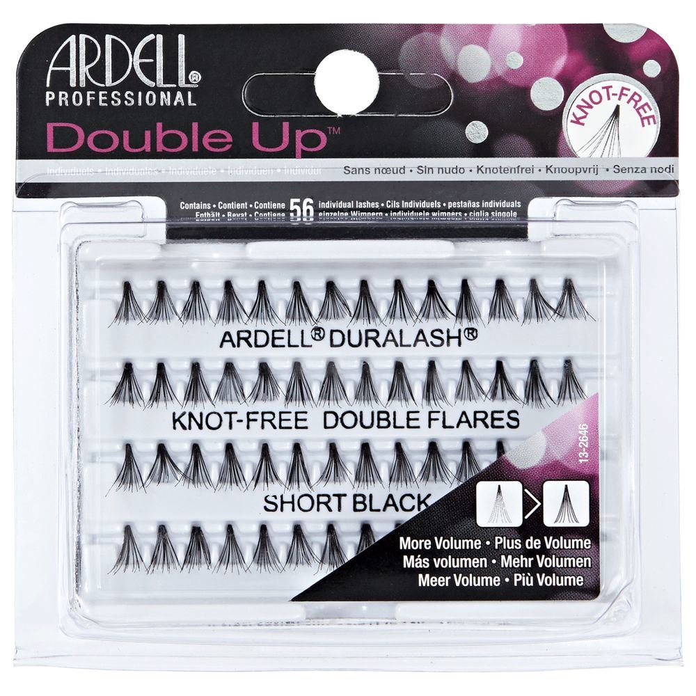 ARDELL Professional Double Individuals Knot-Free Double Flares in packaging, showcasing customizable lash extensions for a stunning look.