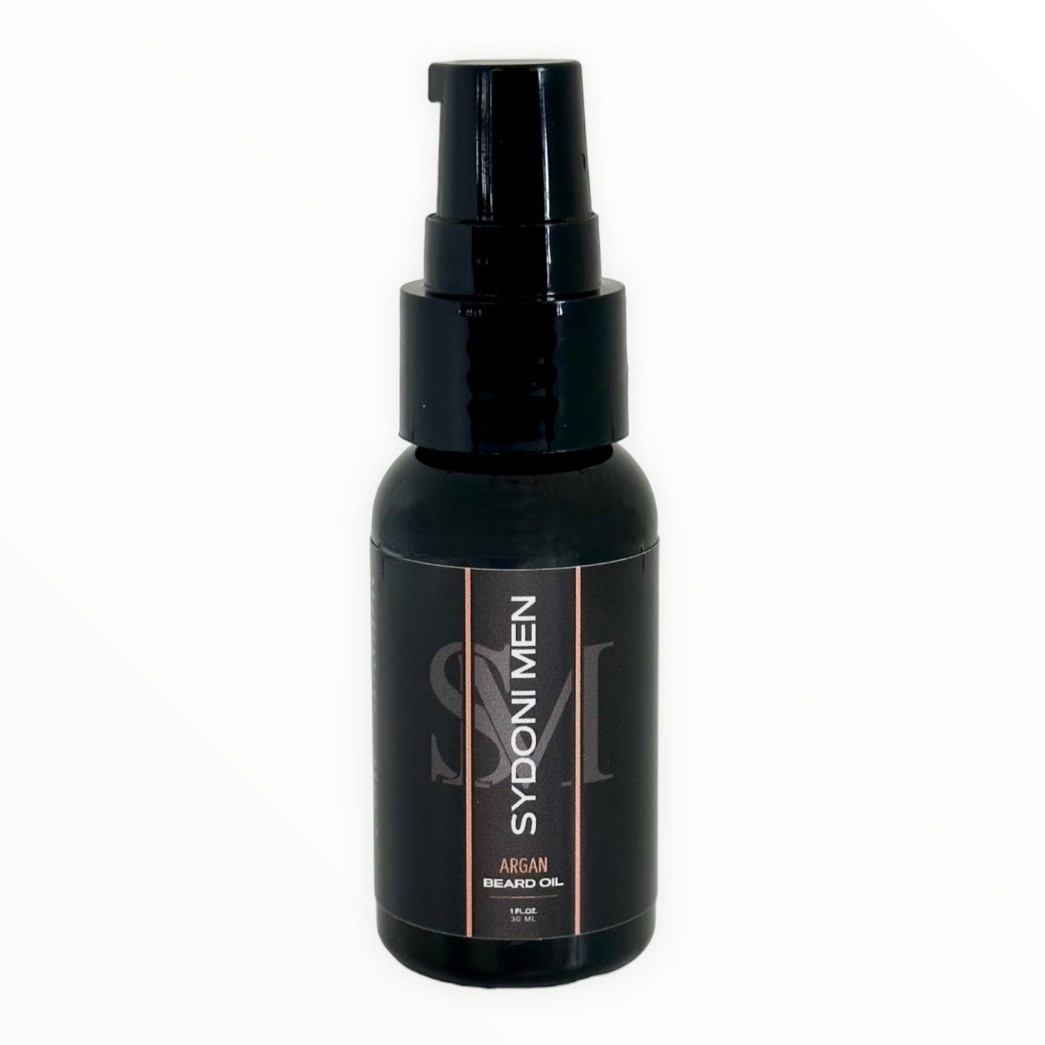 Bottle of Argan Beard Oil with Coconut and Babassu oils, showcasing its luxurious blend for beard care.