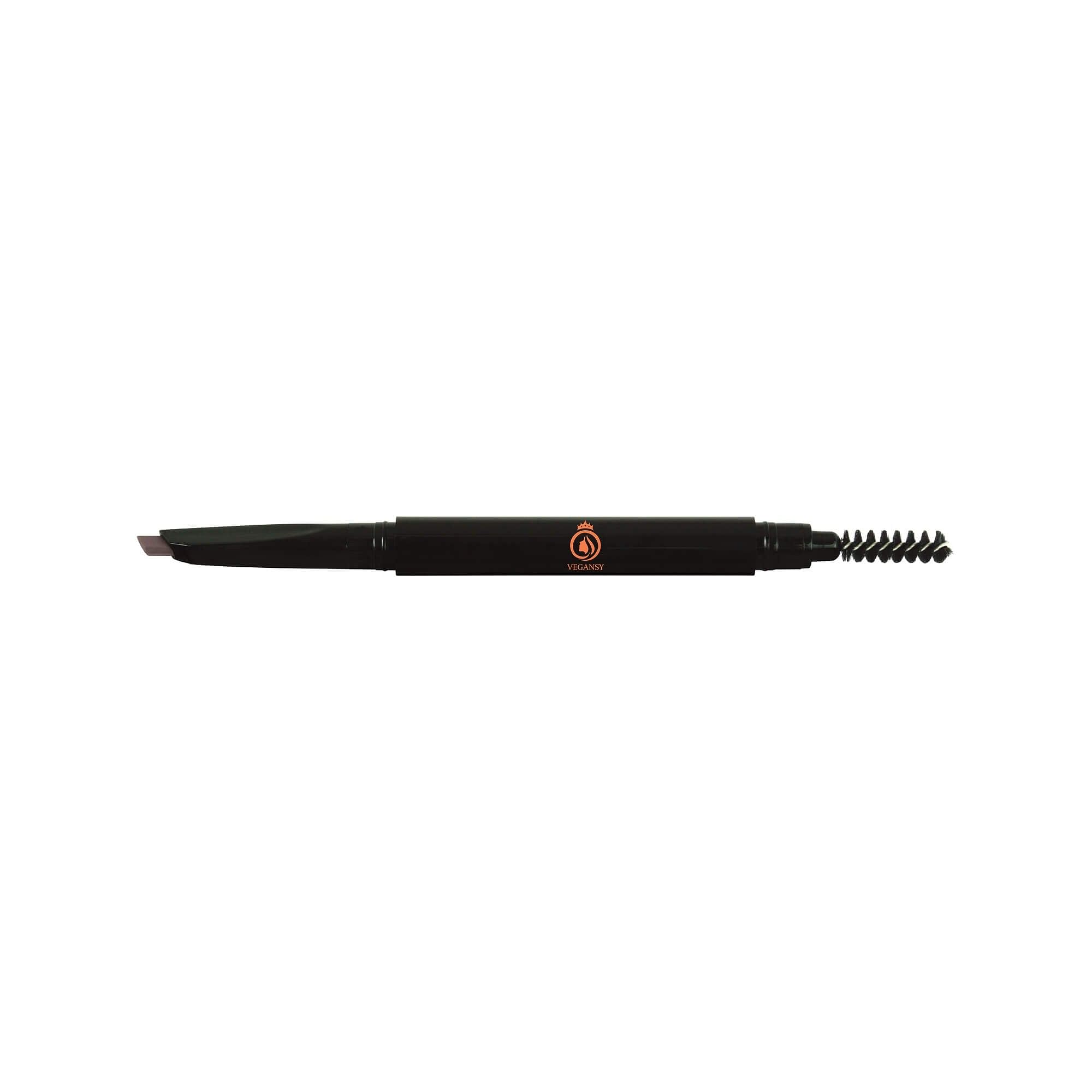 Ash Brown dual tip eyebrow pencil with angled and spooly tips for precise application and blending.