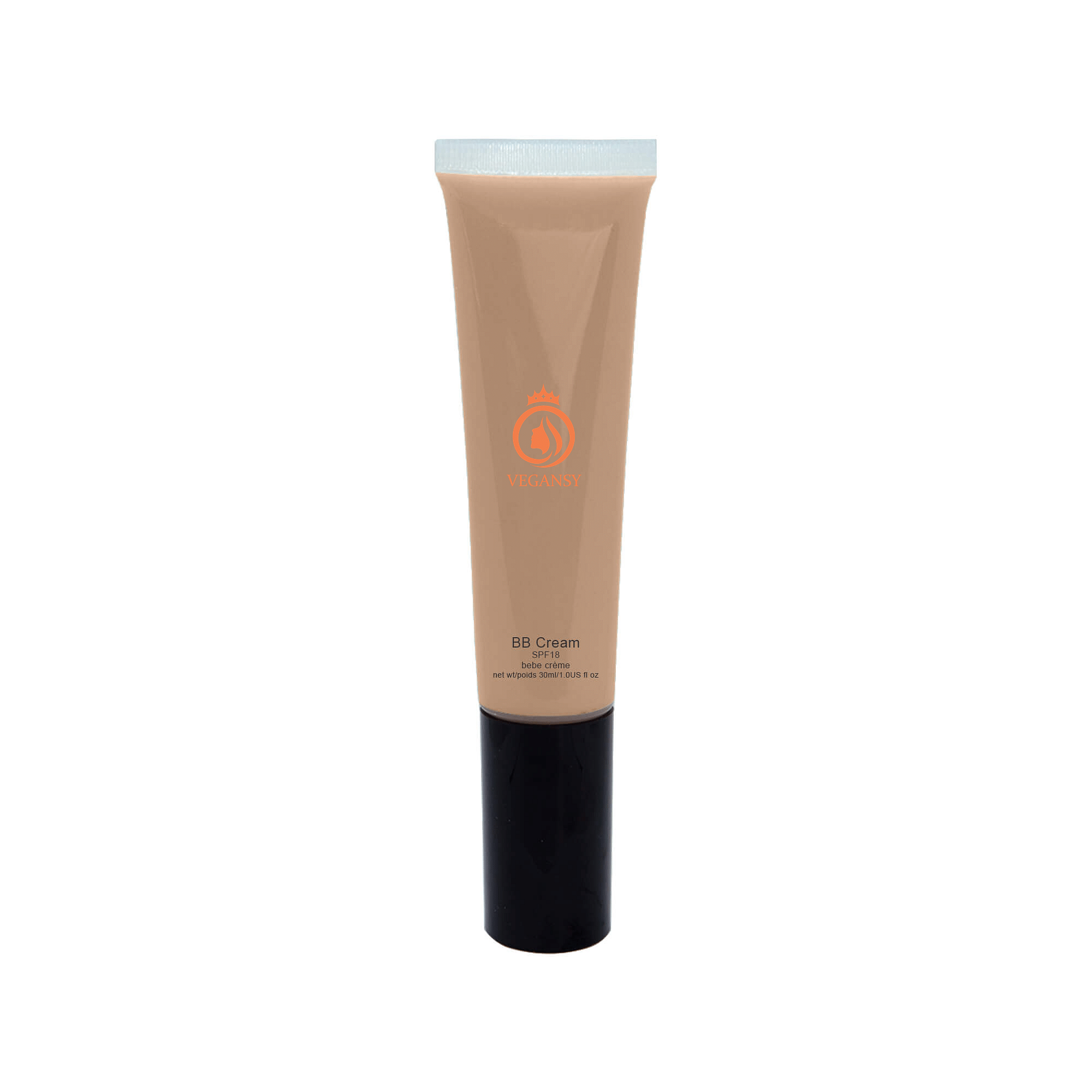 BB Cream with SPF - Tan in a sleek bottle, showcasing its lightweight formula and eco-friendly packaging.