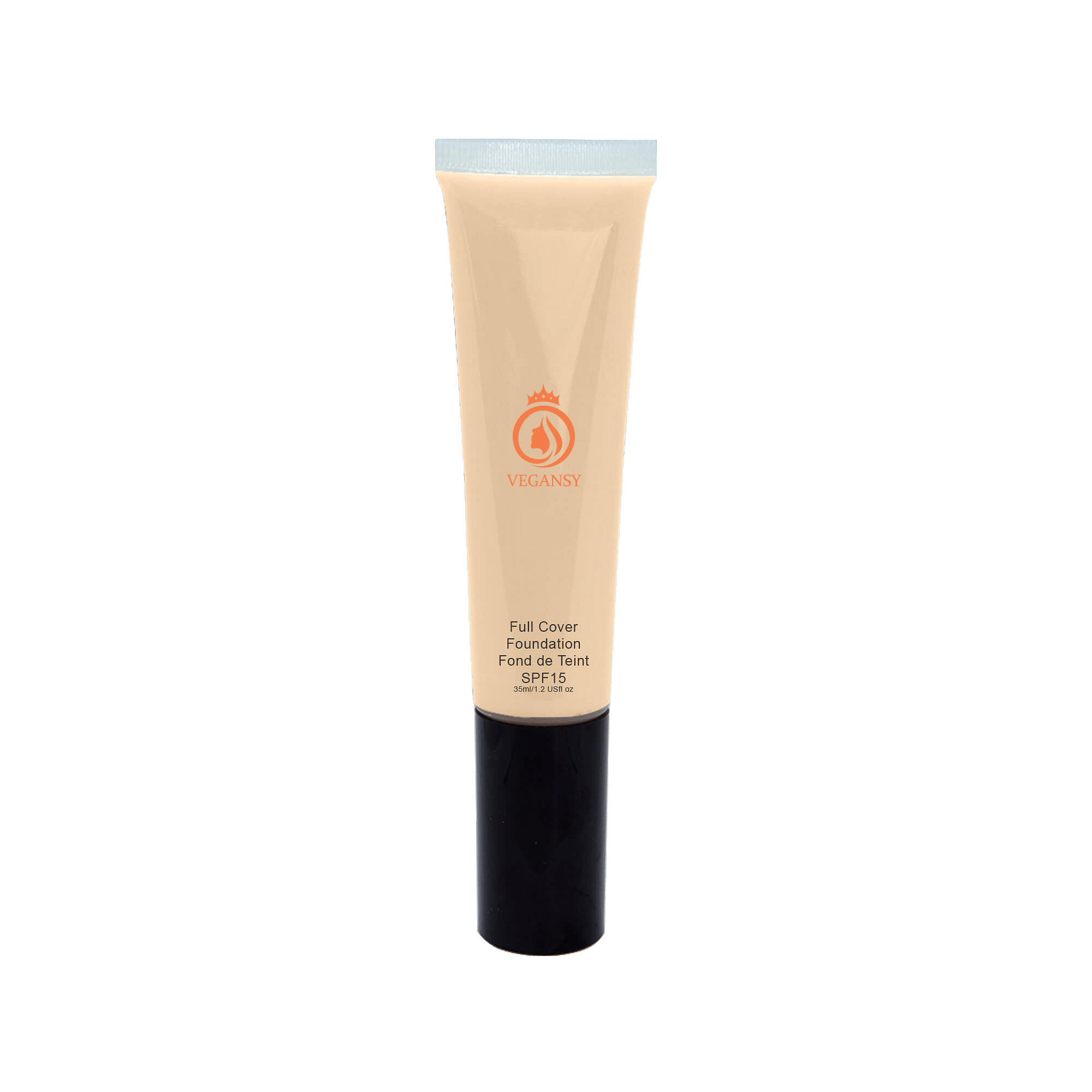 Bella Full Cover Foundation in a sleek bottle, showcasing its elegant design and creamy texture.