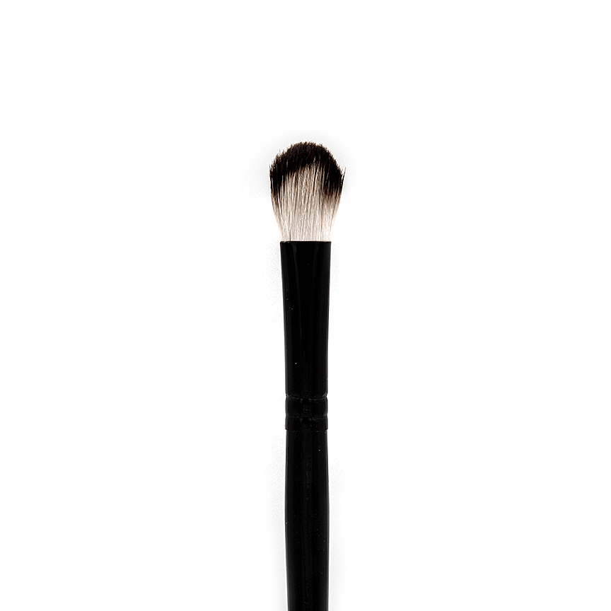 Blending Fluff Brush BK30 with soft goat hair bristles, polished black ferrule, and high gloss birch wood handle, ideal for seamless makeup blending.