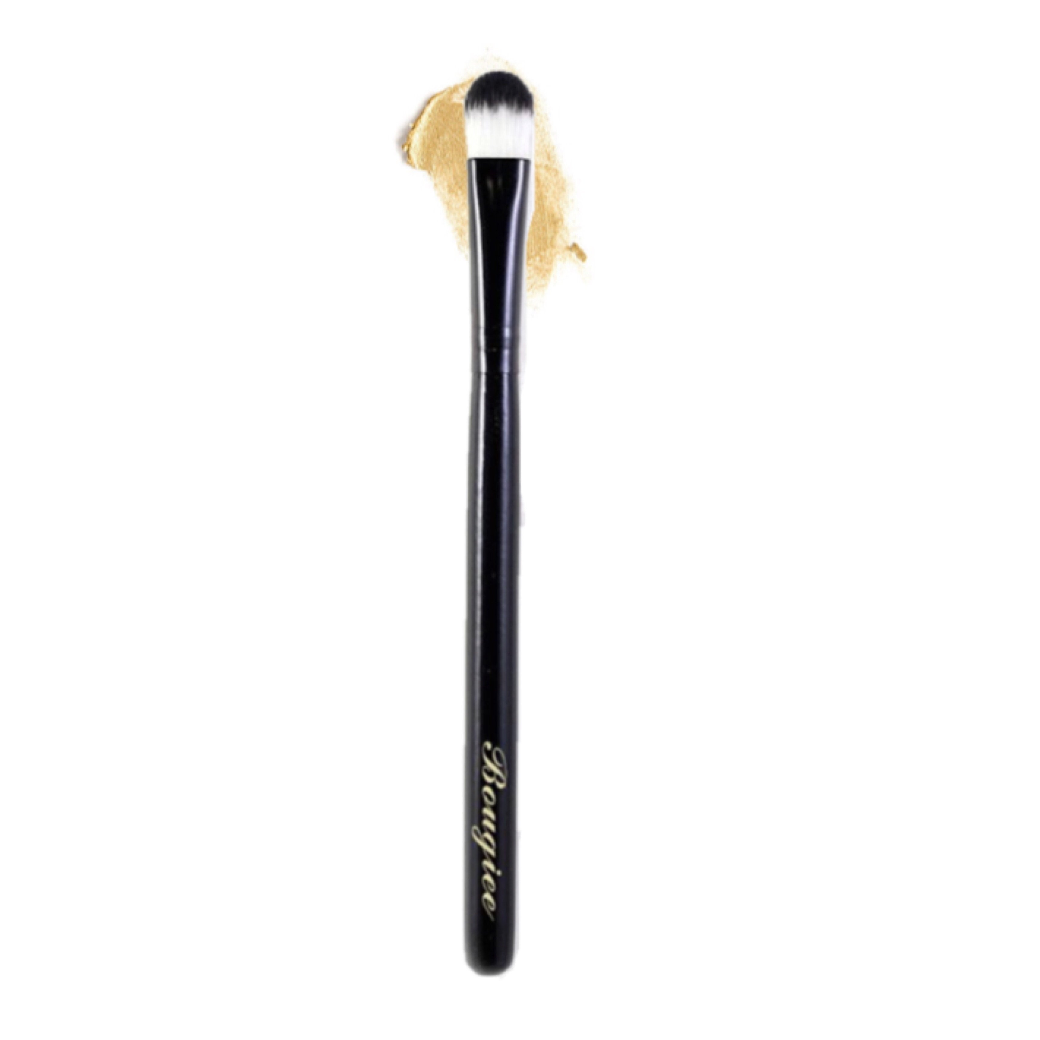 Concealer Brush BK10 with soft goat hair bristles and polished black ferrule, featuring a high gloss birch wood handle.