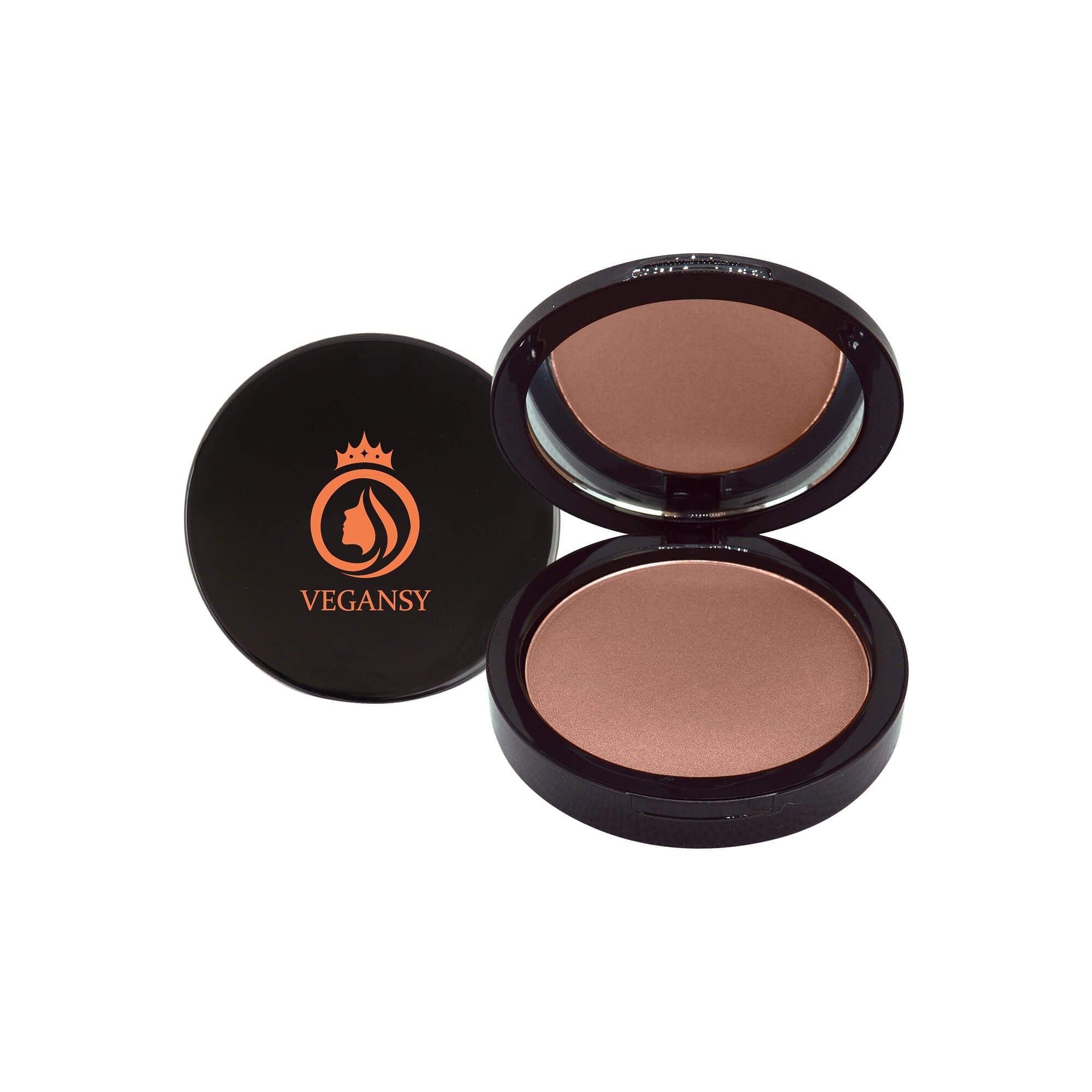 A compact of Dual Blend Powder Foundation in Ecru, showcasing its sleek design and powder texture, perfect for achieving a flawless complexion.