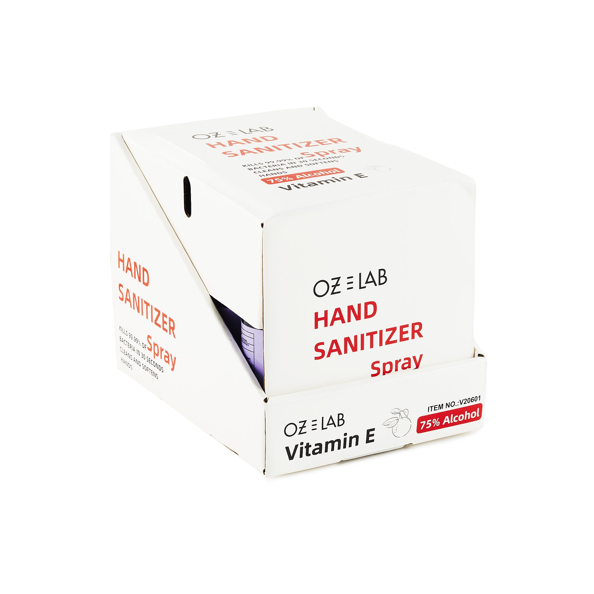 OZ Labs Hand Sanitizer Spray Set of 3 in purple, green, and yellow bottles, each 60mL, featuring a spray nozzle for easy application.