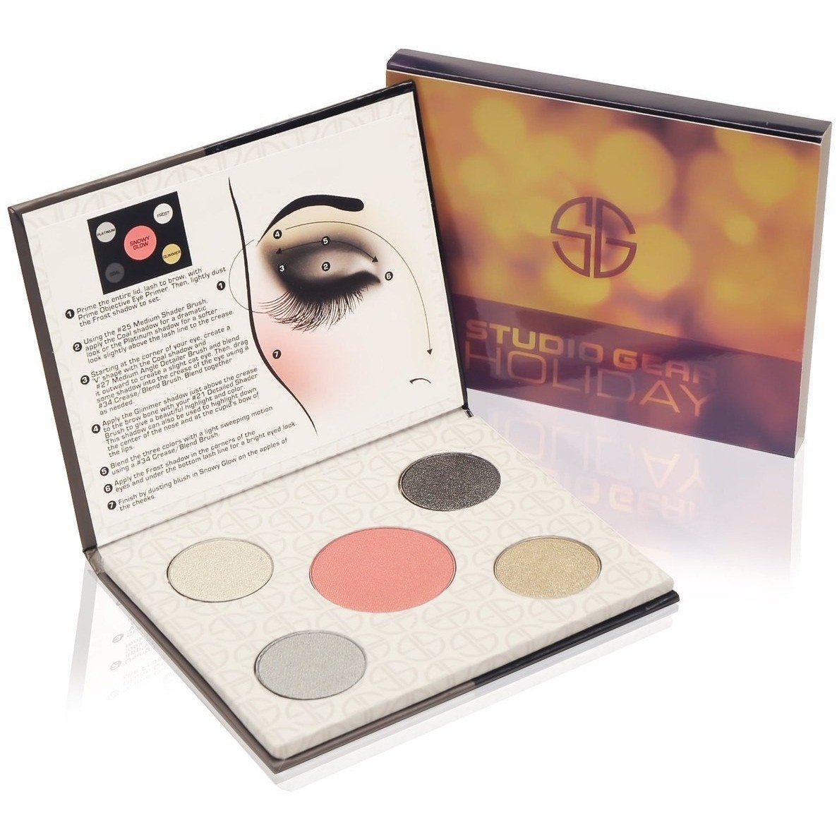 Holiday Eye Palette featuring sultry shades for smokey eye looks, includes matching blush.