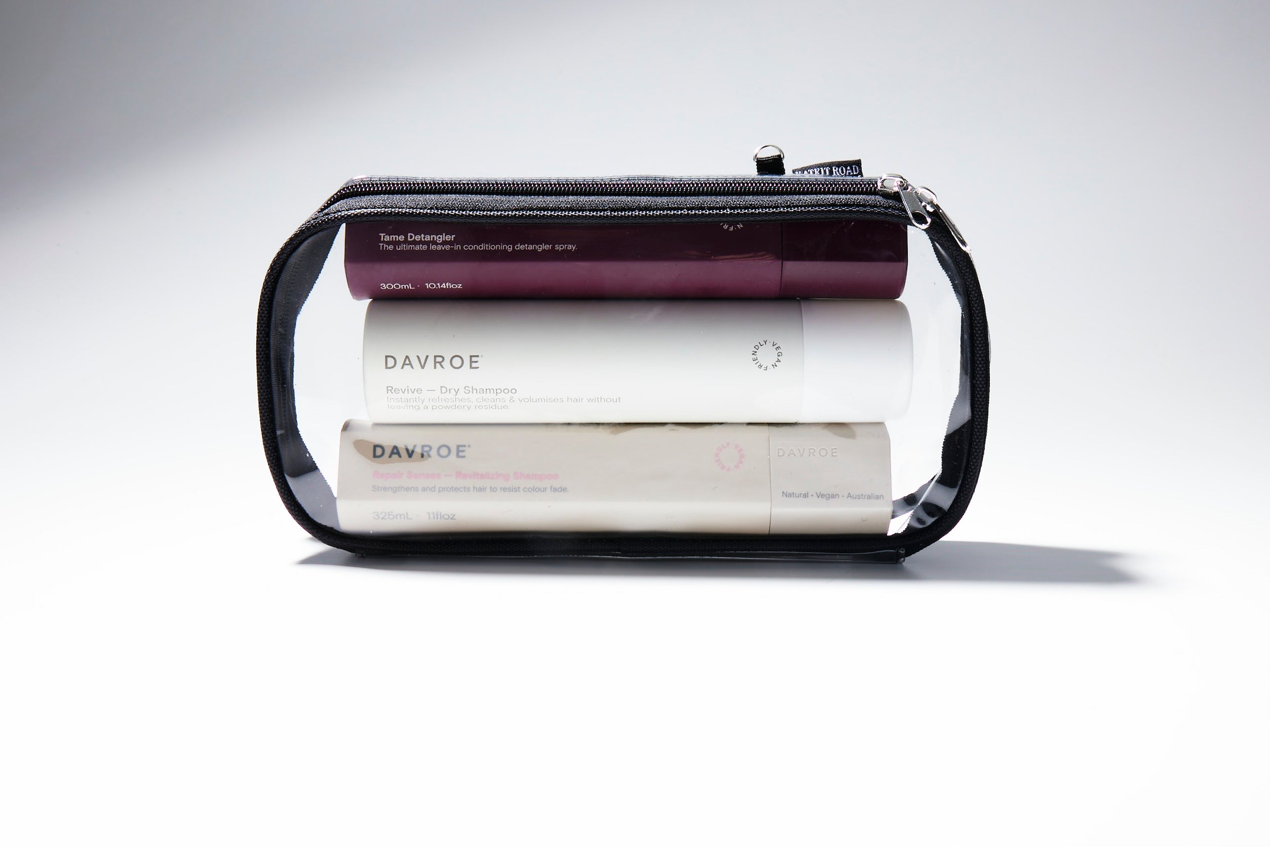 KATKIT ROAD Clear Case, a transparent organizer for handbags, showcasing its clean design and practical size.