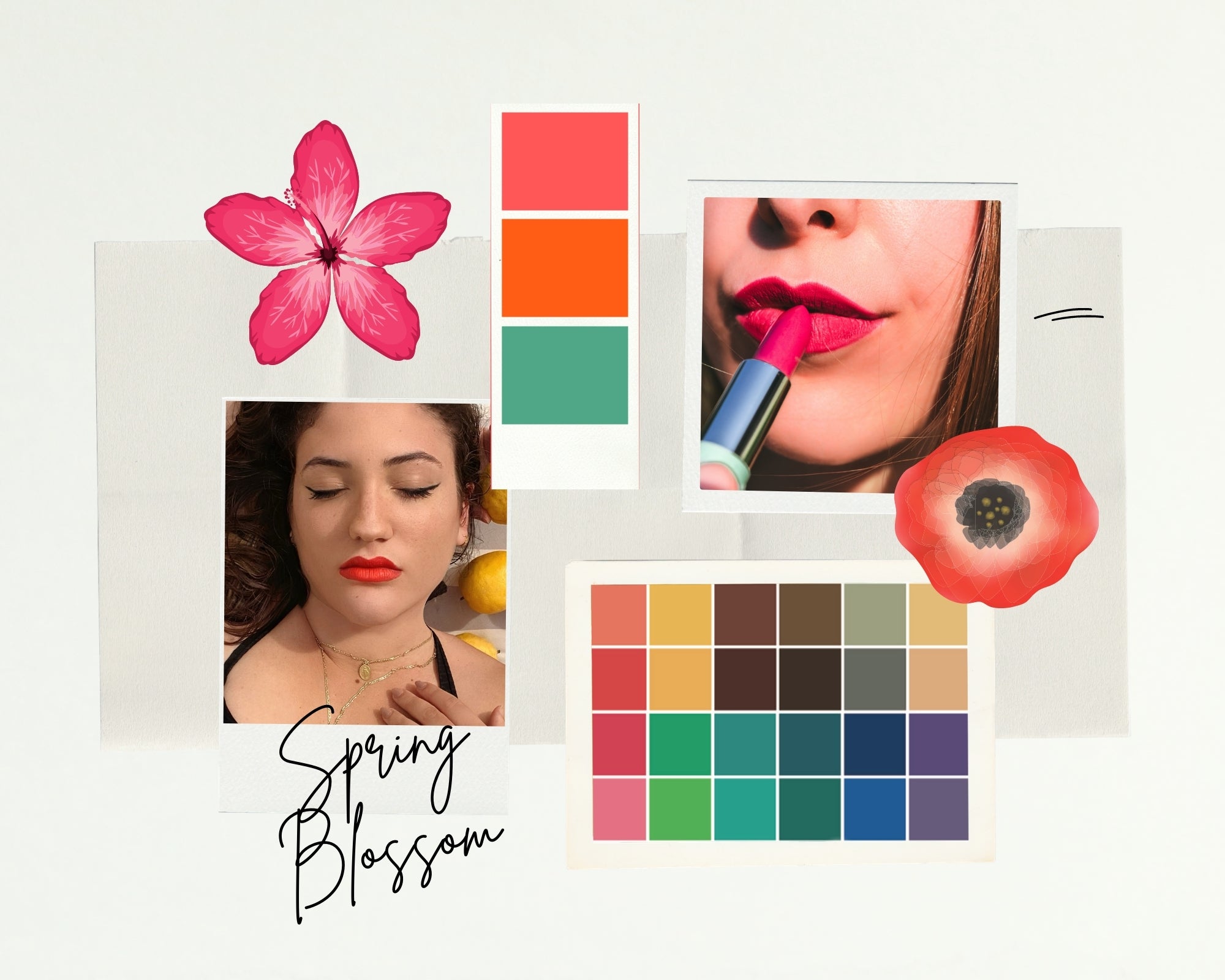 Kit SPRING BLOSSOM featuring two vibrant Colorland lipsticks: SUNSET and PINK HORIZONS, perfect for spring makeup.