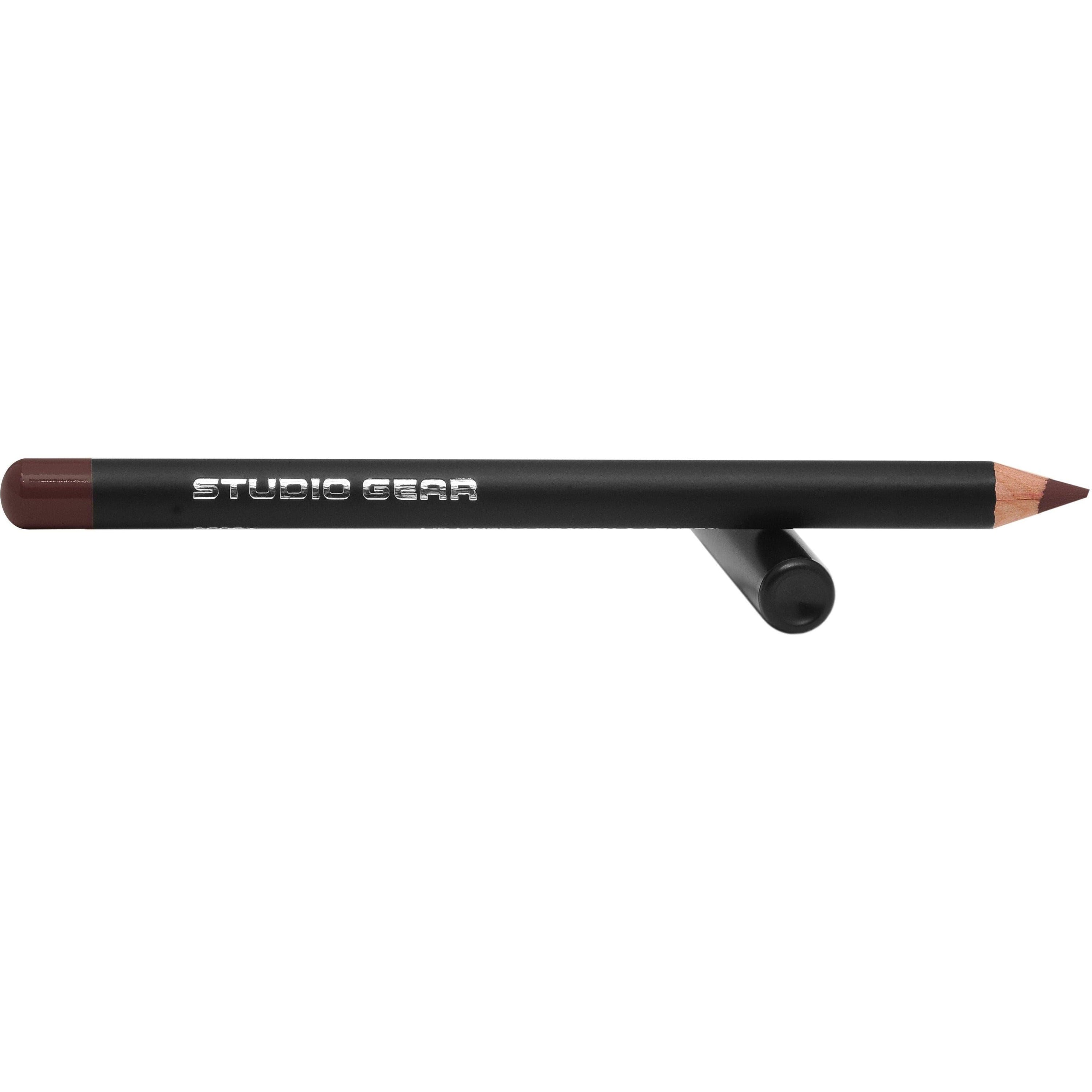 Studio Gear Cosmetics Lip Liner pencil showcasing its sleek design and vibrant color.