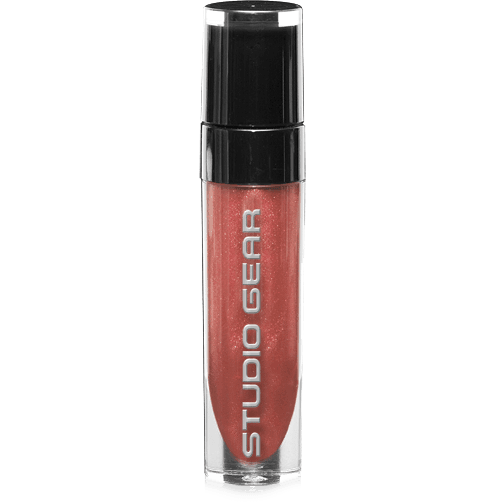 Studio Gear Cosmetics Luscious Lip Shine in a sleek tube, showcasing its glossy finish and vibrant color, perfect for hydrating lips.