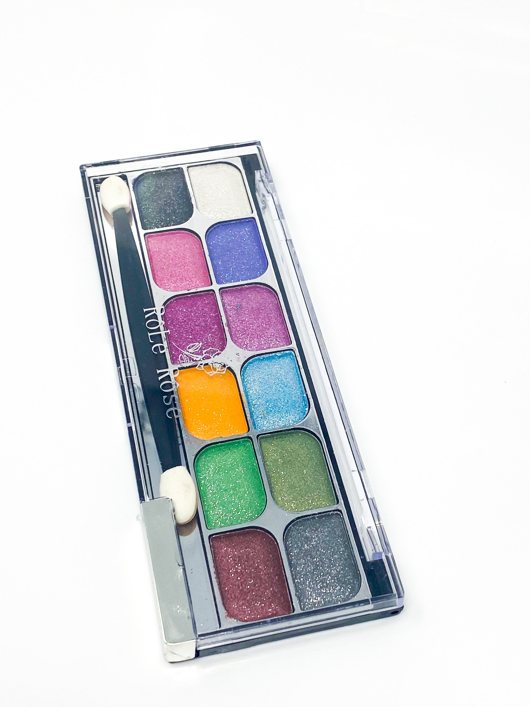 A vibrant 12 Rich Pigment Eye Shadow Palette X2 showcasing a variety of rich colors and high shimmer finishes, perfect for creative eye makeup looks.