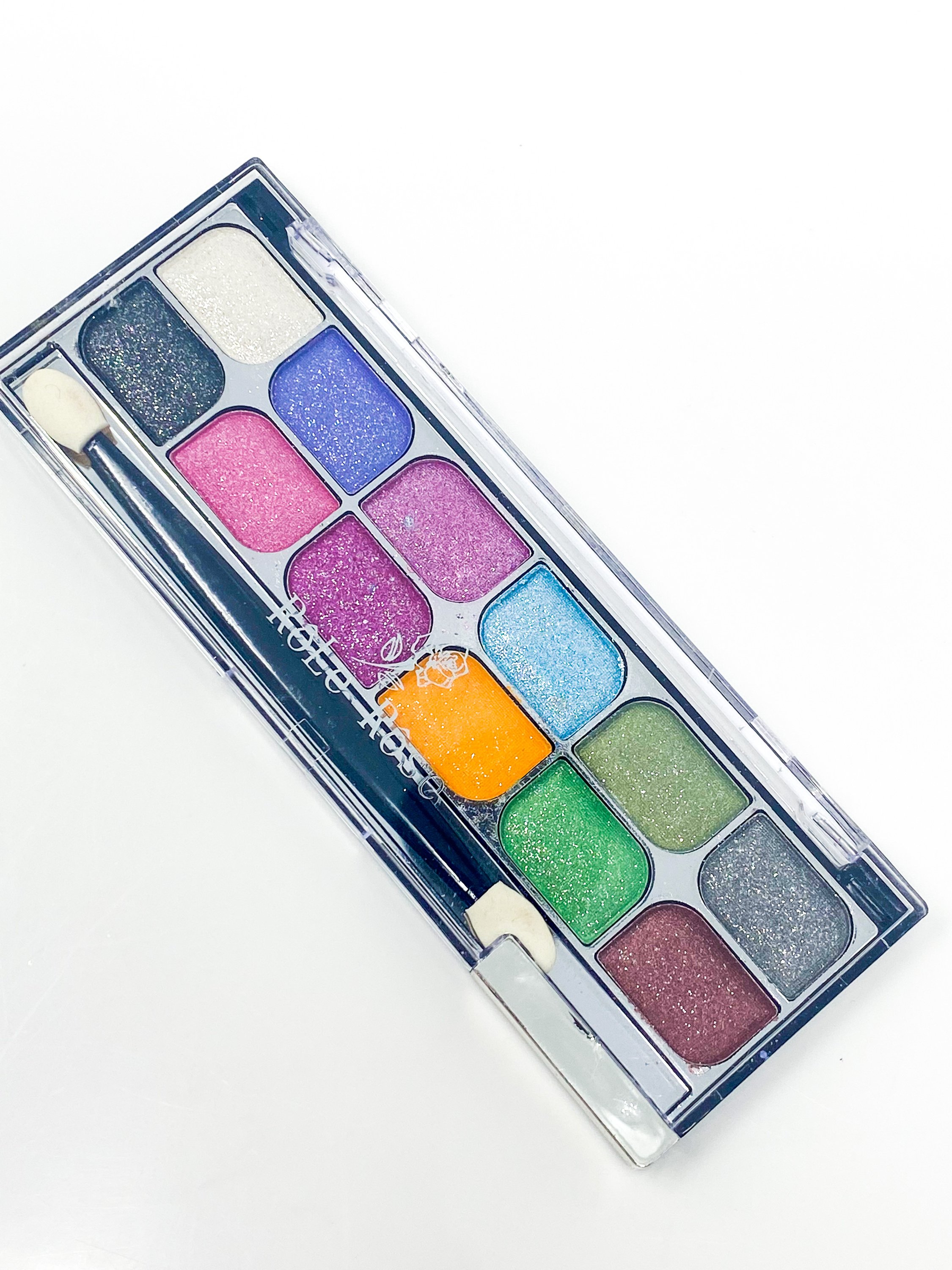 A vibrant 12 Rich Pigment Eye Shadow Palette X2 showcasing a variety of rich colors and high shimmer finishes, perfect for creative eye makeup looks.