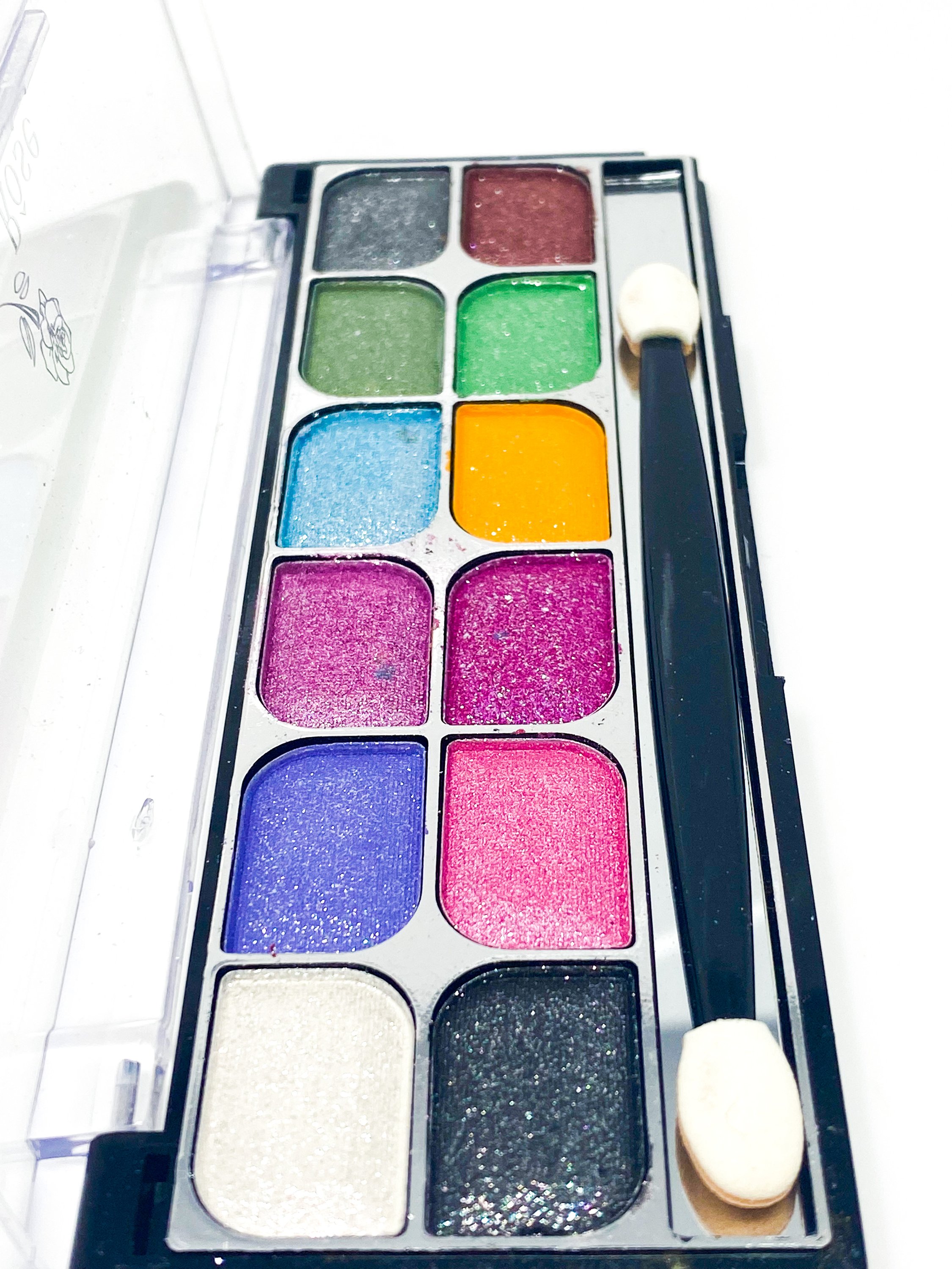 A vibrant 12 Rich Pigment Eye Shadow Palette X2 showcasing a variety of rich colors and high shimmer finishes, perfect for creative eye makeup looks.