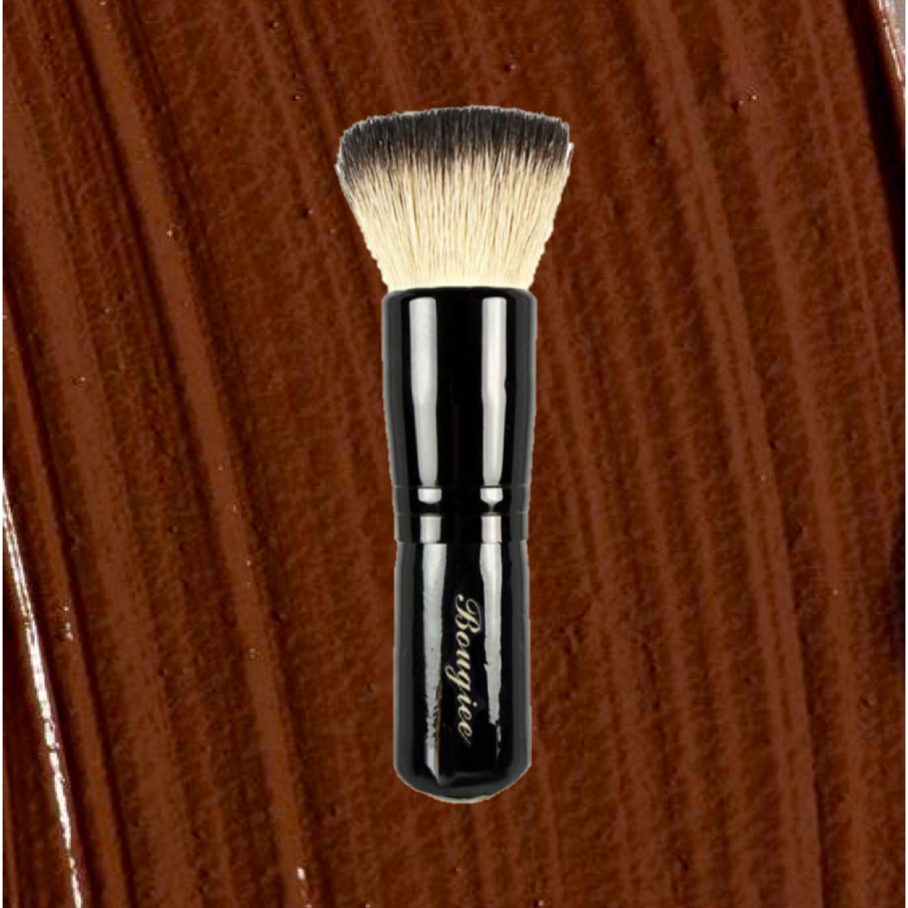 Mini Bronzer Brush BK31 with ultra-soft goat hair bristles and polished black ferrule, featuring a high gloss birch wood handle.