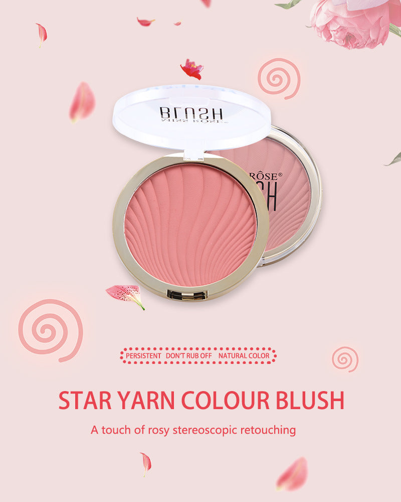 MISSROSE Six-Color Matte Highlighter Blush palette showcasing six matte shades for a natural glow.