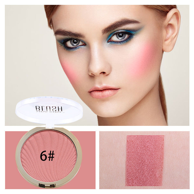 MISSROSE Six-Color Matte Highlighter Blush palette showcasing six matte shades for a natural glow.