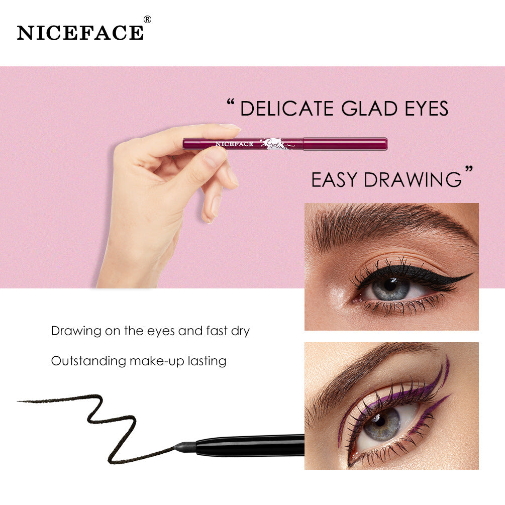 NICEFACE6 Color Matte Eyeliner gel in various vibrant colors displayed elegantly.