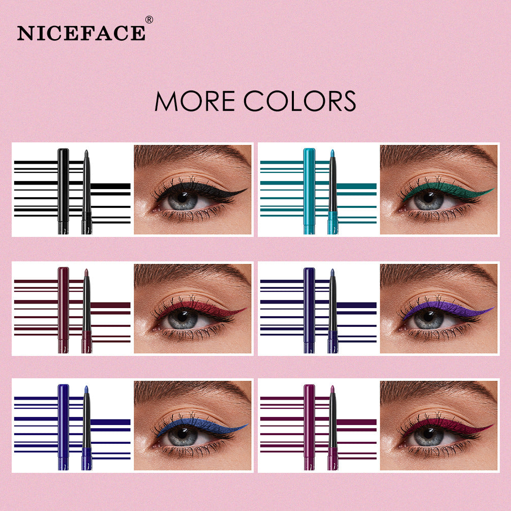 NICEFACE6 Color Matte Eyeliner gel in various vibrant colors displayed elegantly.