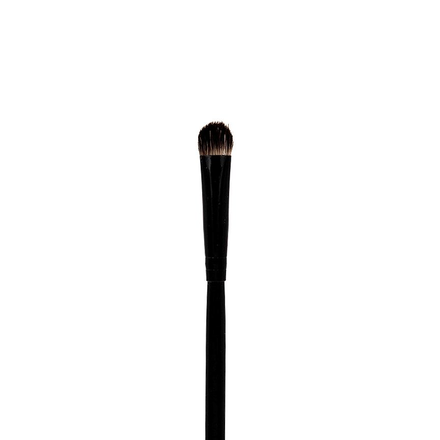 Oval Smudging Brush BK33 with ultra-soft goat hair bristles, polished black ferrule, and high gloss birch wood handle.